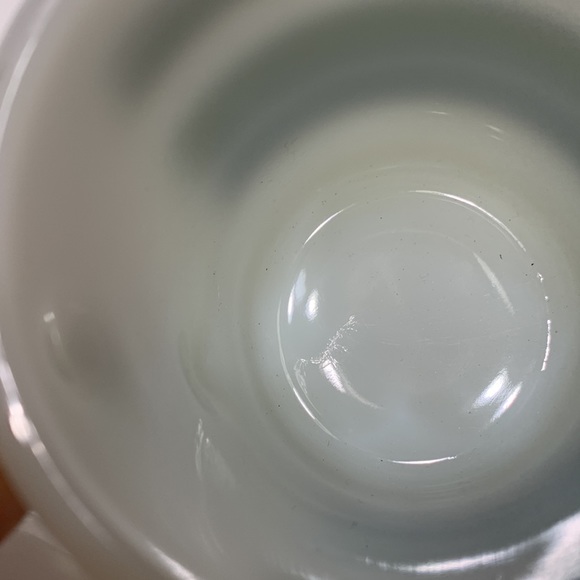 Vintage milk glass green stripe cup 4 count lot - Picture 10 of 16